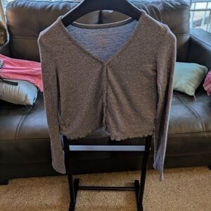 Blue Cropped Cardigan